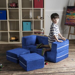 Eugene Modular Kids Loveseat and Ottomans