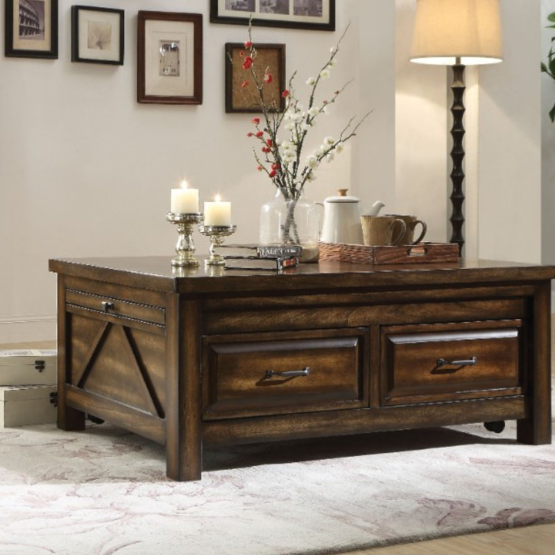 Loon Peak Ironwood Transitional Rectangular Wooden Extendable Coffee Ironwood Transitional Rectangular Wooden Extendable Coffee Table With Storage