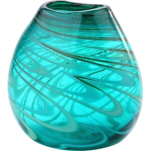Turquoise Glass Table Vase
