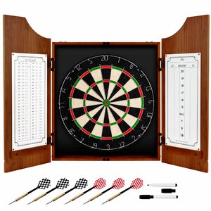 Coca-Cola Wood Dart Cabinet Set