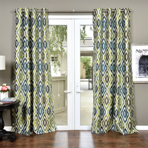 Krause Jacquard Ikat Room Darkening Grommet Curtain Panel