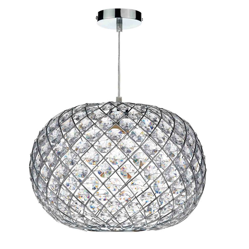 Dar Lighting 38cm Juanita Acrylic Glass Oval Pendant Shade & Reviews ...