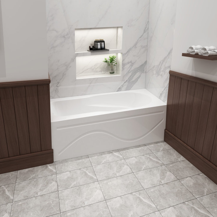 Kingston Brass Acrylic 60" x 32" Alcove/Tile in Soaking ...