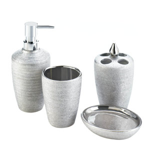 Sparkle Bathroom Accessories Wayfair Blace 4 Piece Shimmer Bathroom Accessory Set