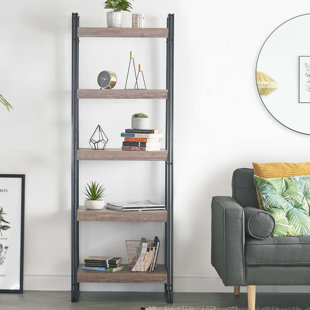 Oak Ladder Shelf Wayfair Co Uk Brackin 5 Tier Ladder Bookcase