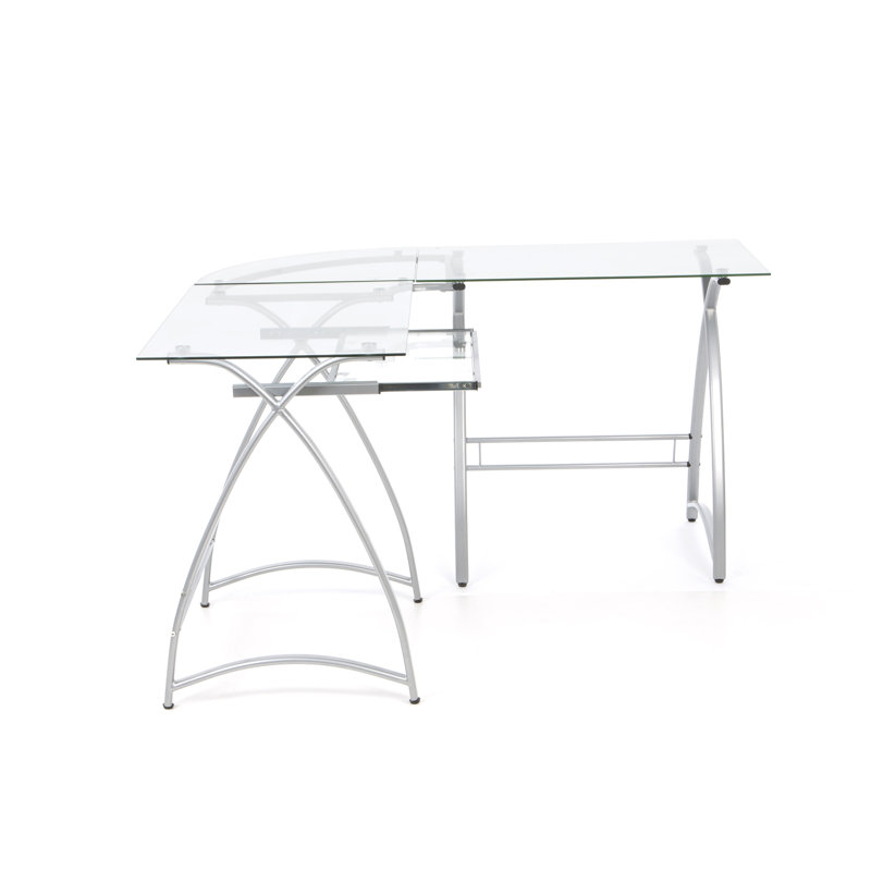 Cloer Glass L Shape Computer Desk Cloer Glass L Shape Computer Desk