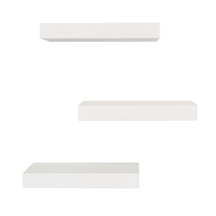 White Distressed Wall Shelf Wayfair Maine Floating Wall Shelf Set Of 3