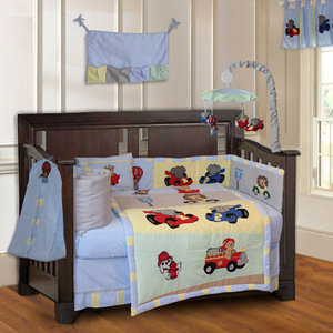 Animal Zoom Car Racing Baby 10 Piece Crib Bedding Set