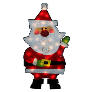 Outdoor Santa Decorations You Ll Love Wayfair Standing Tinsel Lighted Christmas Decoration