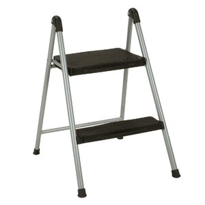 2-Step Steel Step Stool with 200 lb. Load Capacity