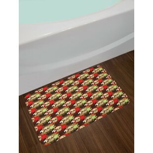 Bloody Bath Mat Splashes of Blood Scary Non-Slip Plush Mat 29.5 X 17.5 Inches 