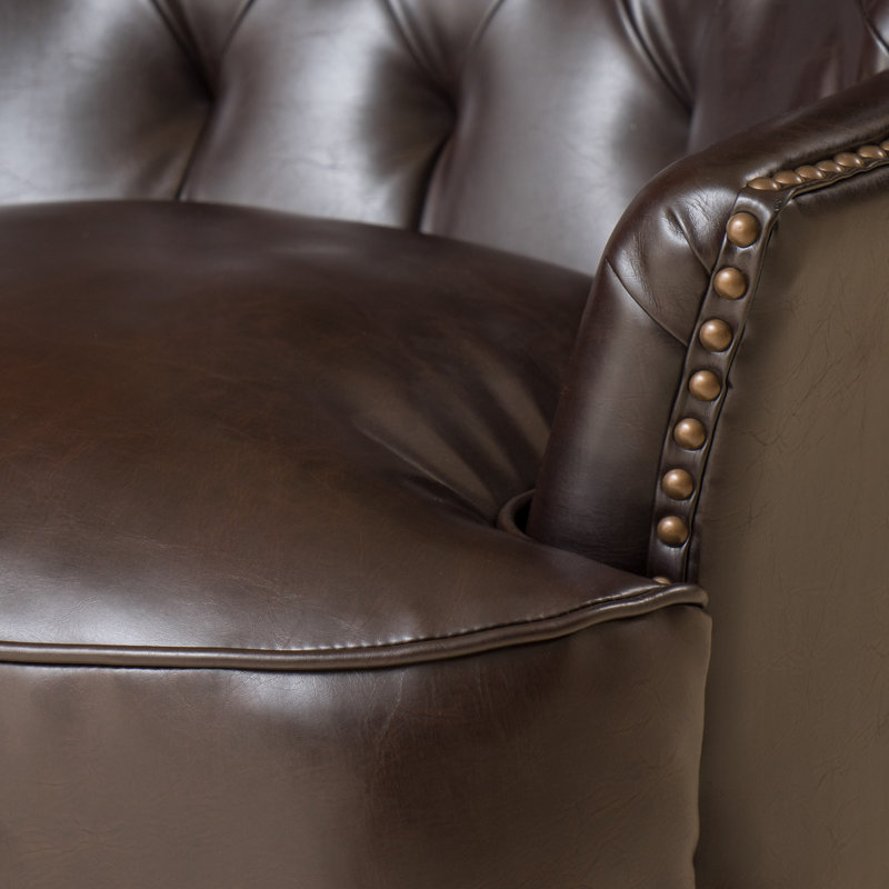 Waldorf Diamond Tufted Leather Club Chair & Reviews | Joss & Main