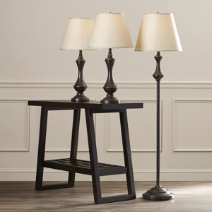 McDermott 3 Piece Table and Floor Lamp Set