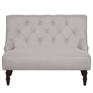 Tufted Linen Upholstered Loveseat