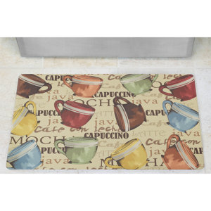 Anti-Fatigue Basket Weave Printed Memory Foam Comfort Kitchen Mat