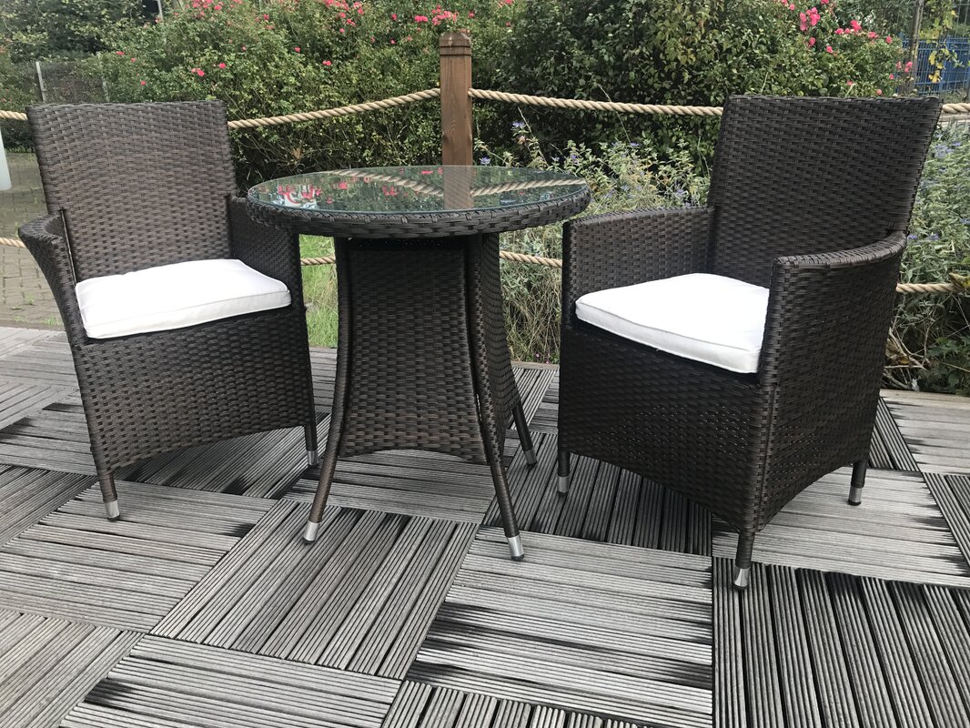 Bistro-Set CANNES in ebony black