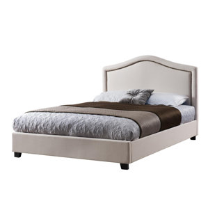 Jeannie Upholstered Nailhead Platform Bed by Rosdorf Park