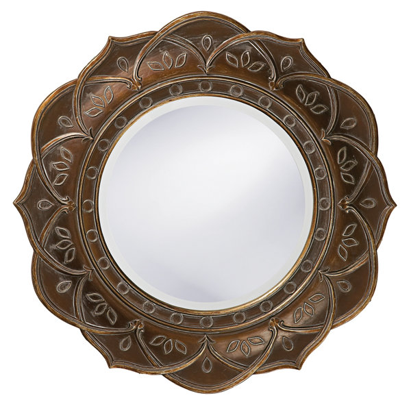 Wood Wall Mirror bungalow rose round antique copper wood wall mirror & reviews Wood Wall Mirror bungalow rose round antique copper wood wall mirror & reviews