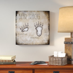 Moose And Bear Decor Wayfair Ca Moose Lodge 2 Bear Tracks Textual Art On Wred Canvas