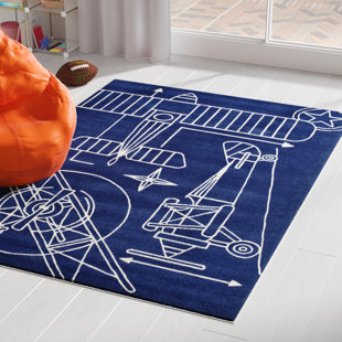 Baby Kids Rugs Birch Lane Fabio Hand Tufted Navy Kids Rug