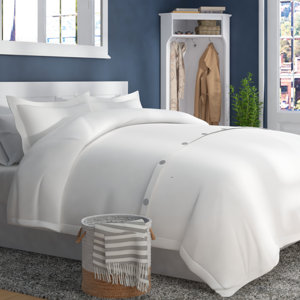 Carnside 3 Piece Solid Duvet Cover Set