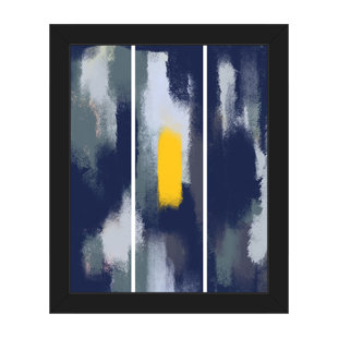 Navy Blue And Yellow Wall Art Wayfair Painted Monolith Yellow Navy Framed Painting Print On Canvas
