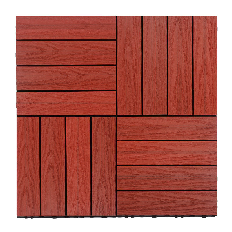 Kontiki Deck Tiles Wayfair Naturale Composite 12 X Interlocking Deck Tiles In Swedish Red