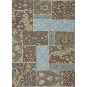 Patchwork Mid Brown Area Rug