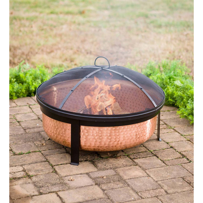 Plow Hearth Hammered Copper Iron Wood Burning Fire Pit Wayfair Ca