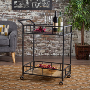 Beeler Indoor Iron Bar Cart by Ebern Designs