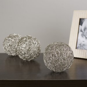 Clough Wire Ball Sculpture Set (Set of 3)