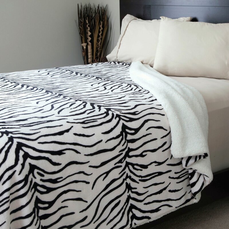 Luxury Quality Thick Raschel Mink Blanket Zebra Skin ...