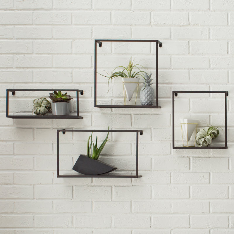4 Piece Zyther Metal Wall Shelf Set 4 Piece Zyther Metal Wall Shelf Set