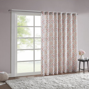 Fleta Medallion Geometric Room Darkening Outdoor Grommet Single Curtain Panel
