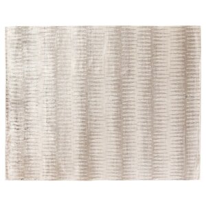 Ikat Hand-Knotted Silk Light Gray/Brown Area Rug