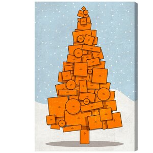 'Orange Christmas' Graphic Art on Wrapped Canvas