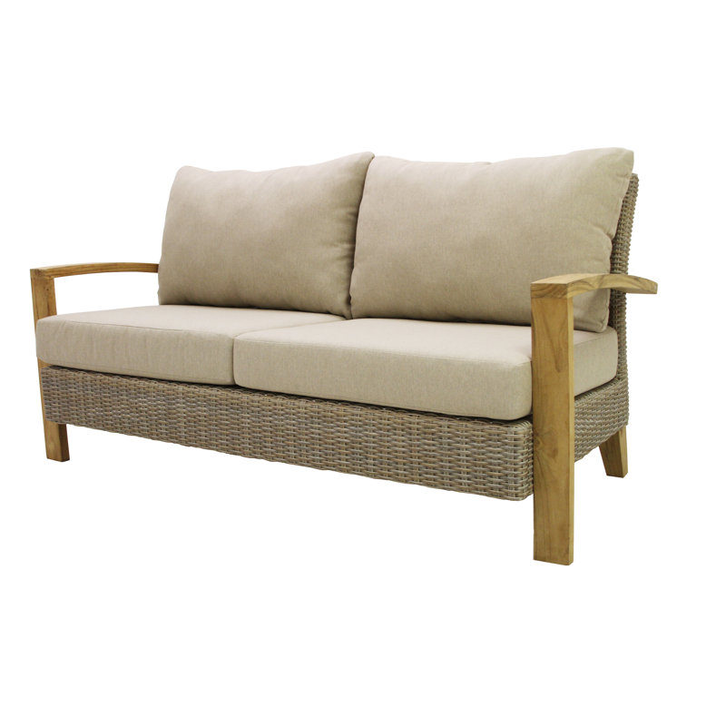Dillard 4 Piece Rattan Sofa Seating Group With Cushions