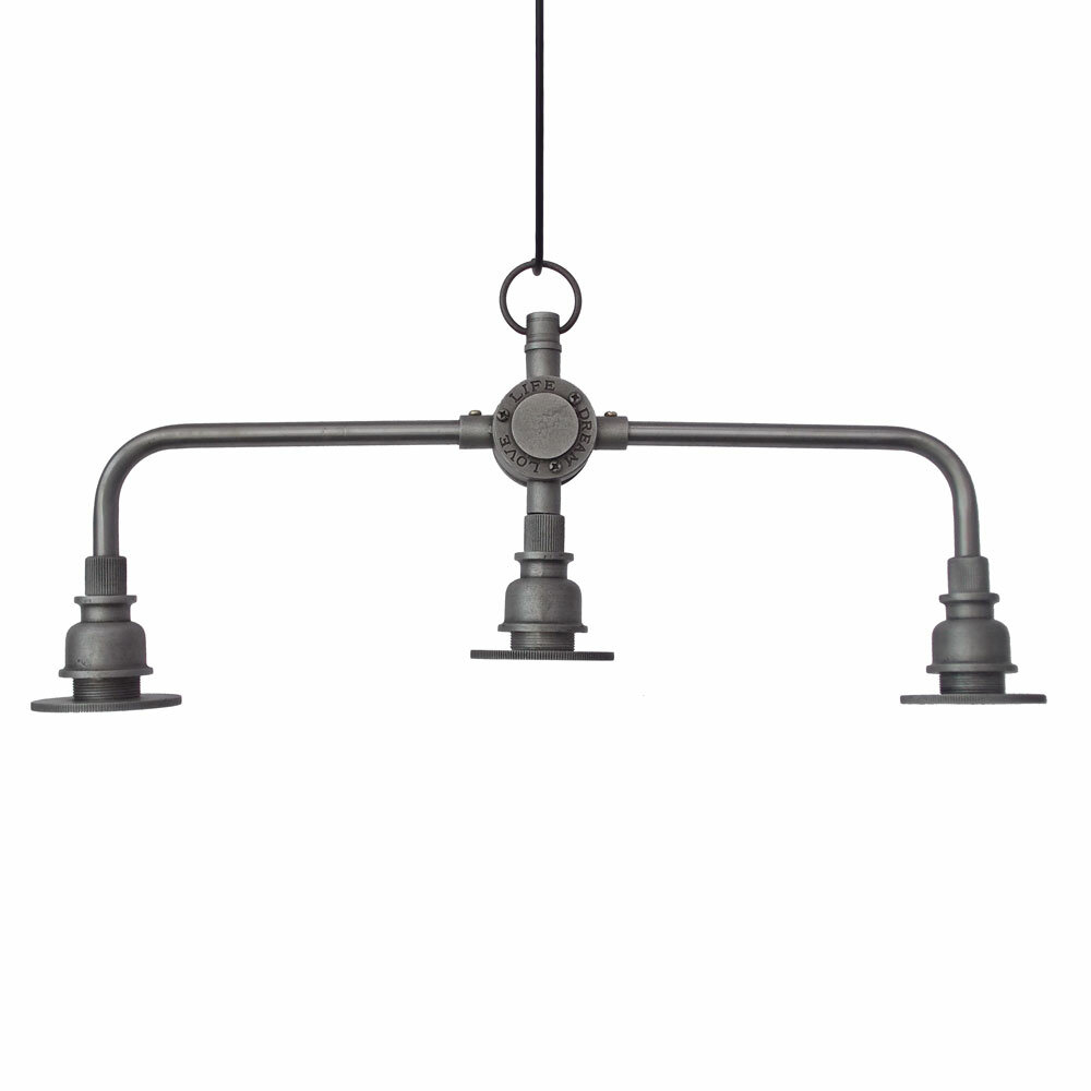 17 stories mikhail industrial 3-light kitchen island pendant | wayfair