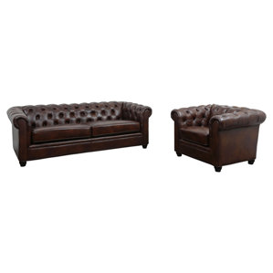 Harlem 2 Piece Leather Living Room Set by Trent Austin Design