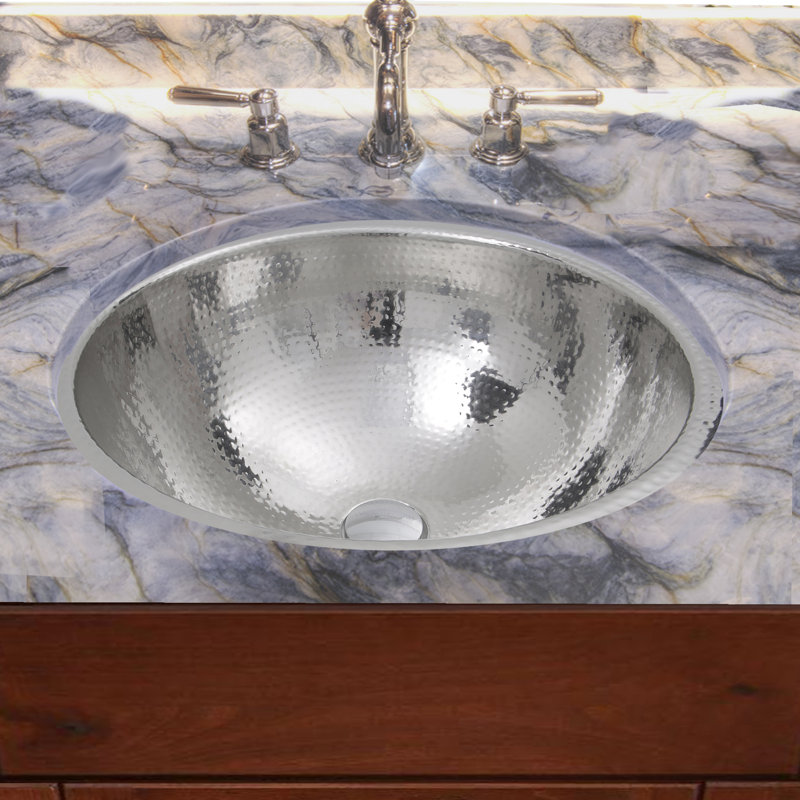 Nantucket Sinks Hand Hammered Stainless Steel Circular Undermount Hand Hammered Stainless Steel Circular Undermount Bathroom Sink With Overflow