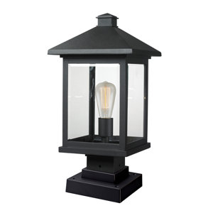 Leroy Outdoor 1-Light Glass Shade Pier Mount Light