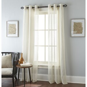 Linden Solid Semi-Sheer Grommet Curtain Panel (Set of 2)