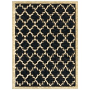 Mishawaka Geometric Black Area Rug