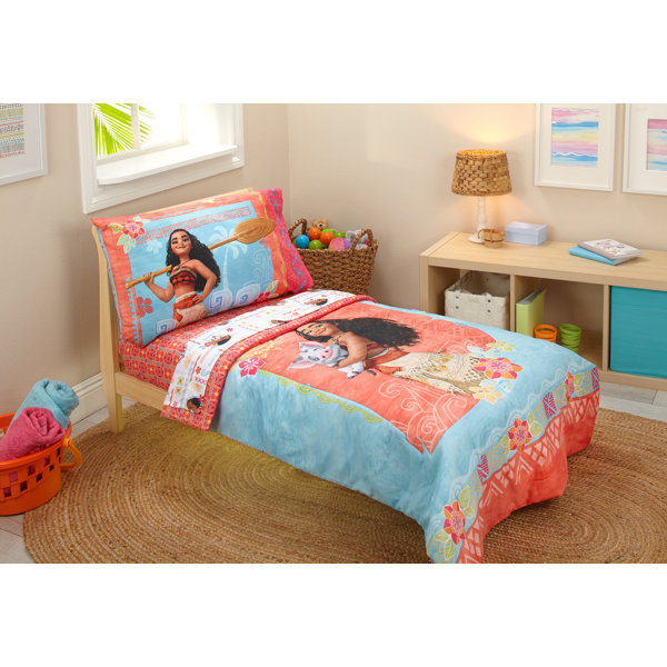 disney moana 4 piece toddler bedding set & reviews | wayfair