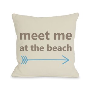 Meet Me at The Beach Throw Pillow