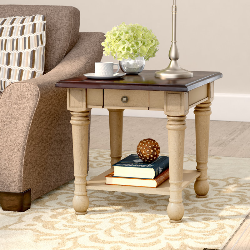 Three Posts Classic Two Tone End Table With Storage & Reviews Wayfair