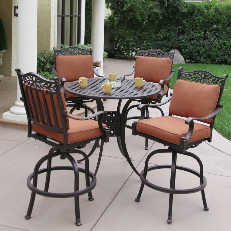 Fairmont 5 Piece Bar Height Dining Set with Cushions ...