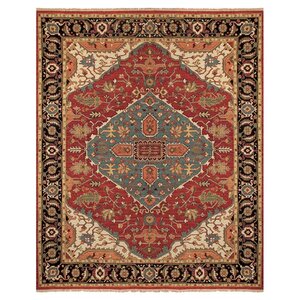 Barney Floral Handmade Red/Brown Area Rug