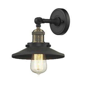 1-Light Railroad Shade Wall Sconce