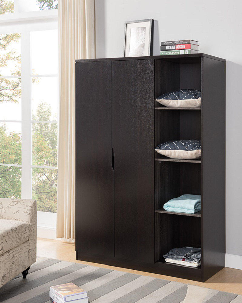 Laude Run Renay Wooden Storage Cabinet Open Shelves Wardrobe Laude Run Renay Wooden Storage Cabinet Open Shelves Wardrobe Armoire Wayfair
